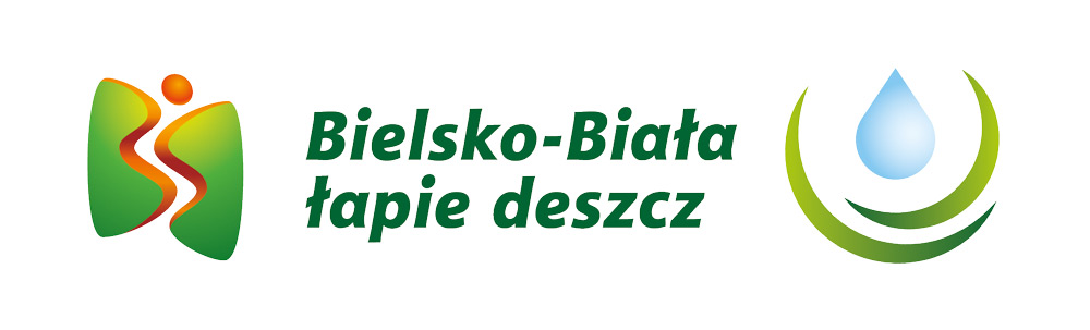 Logo "Bielsko- Biała łapie deszcz", kropla wody